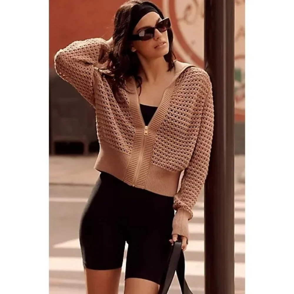 Varley Eloise Cedar Full Zip Knit Jacket - Picture 1 of 6